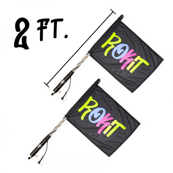 Pair of 2FT Gen2 ROKIT LED Bluetooth and Remote Whips