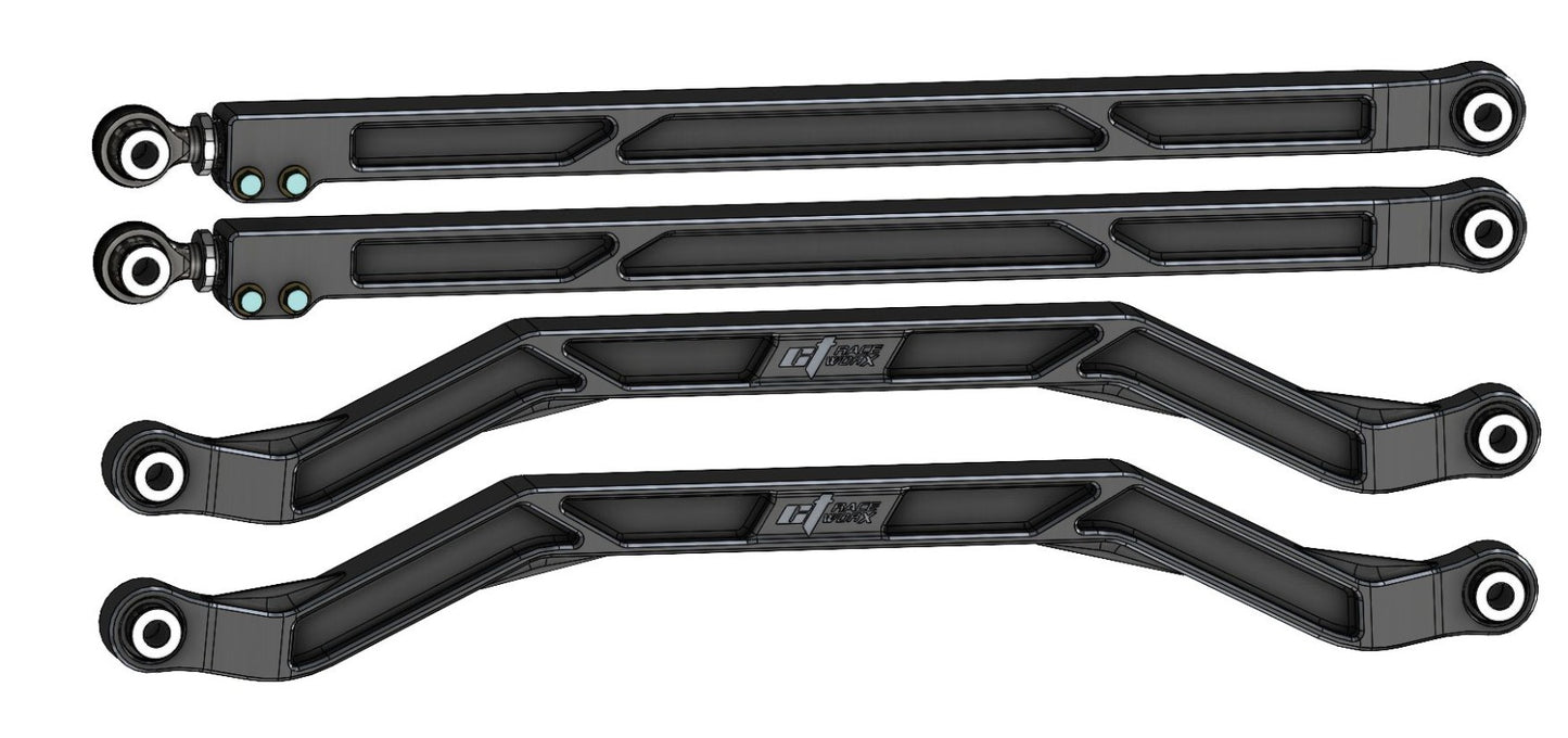 olaris Pro R/Turbo R Billet Radius Rods - High-strength billet aluminum radius rod set designed for Polaris Pro R and Turbo R vehicles, ensuring reliable off-road performance.